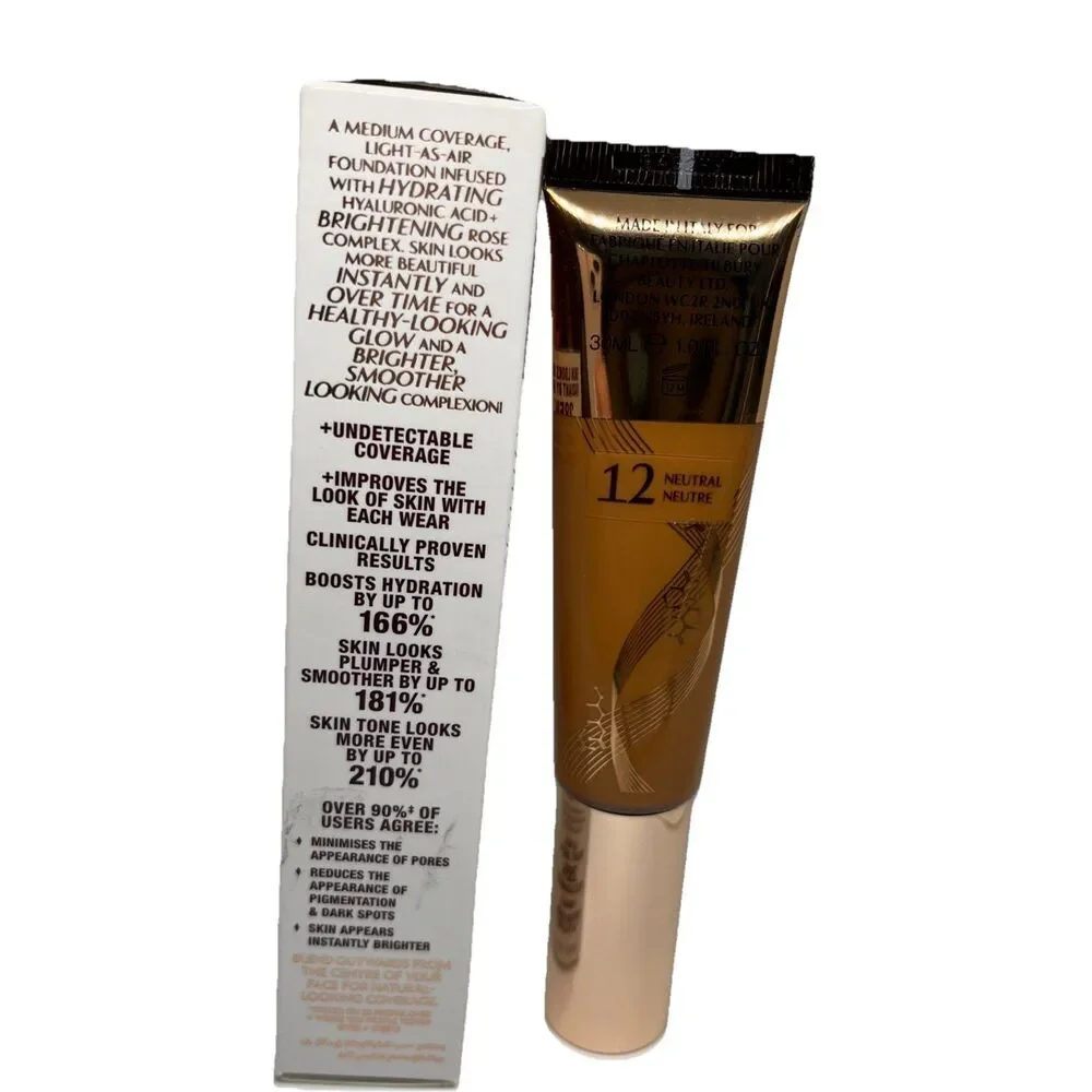Charlotte Tilbury Beautiful Skin Foundation -10 Warm - Full Size 1oz